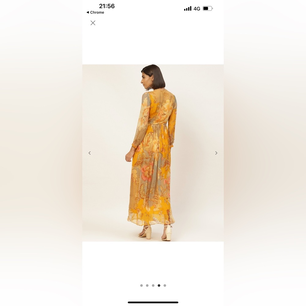 Label ritu kumar maxi dress in mustard colour in size L - Picture 1 of 4